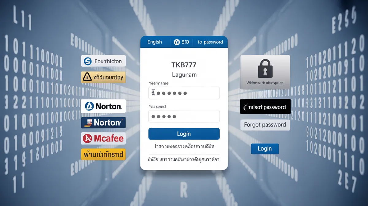 ระบบเข้าสู่ระบบ TKB777 ที่ปลอดภัย แสดงการเข้ารหัสและมาตรการรักษาความปลอดภัย