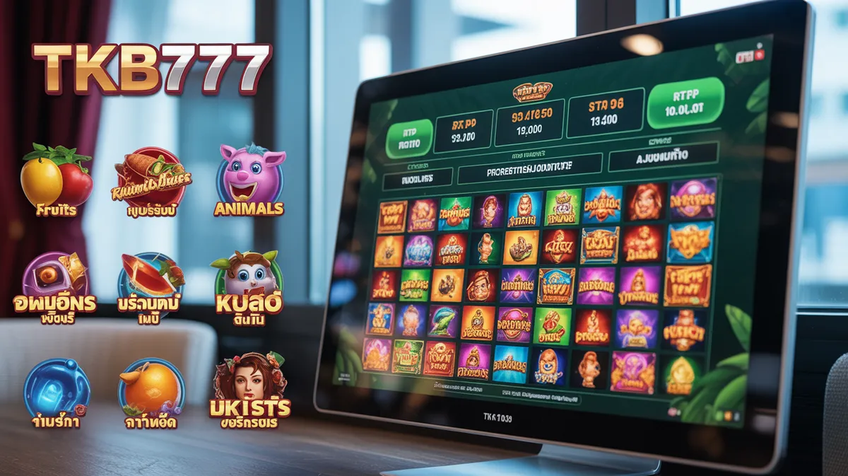 คลังเกมสล็อต TKB777 แสดงเกมสล็อตหลากหลายประเภทและระบบ RTP